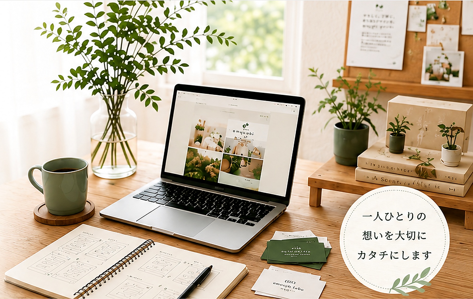 自然光の入るデザイン制作の作業机