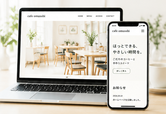 明るいお店のホームページ制作イメージ